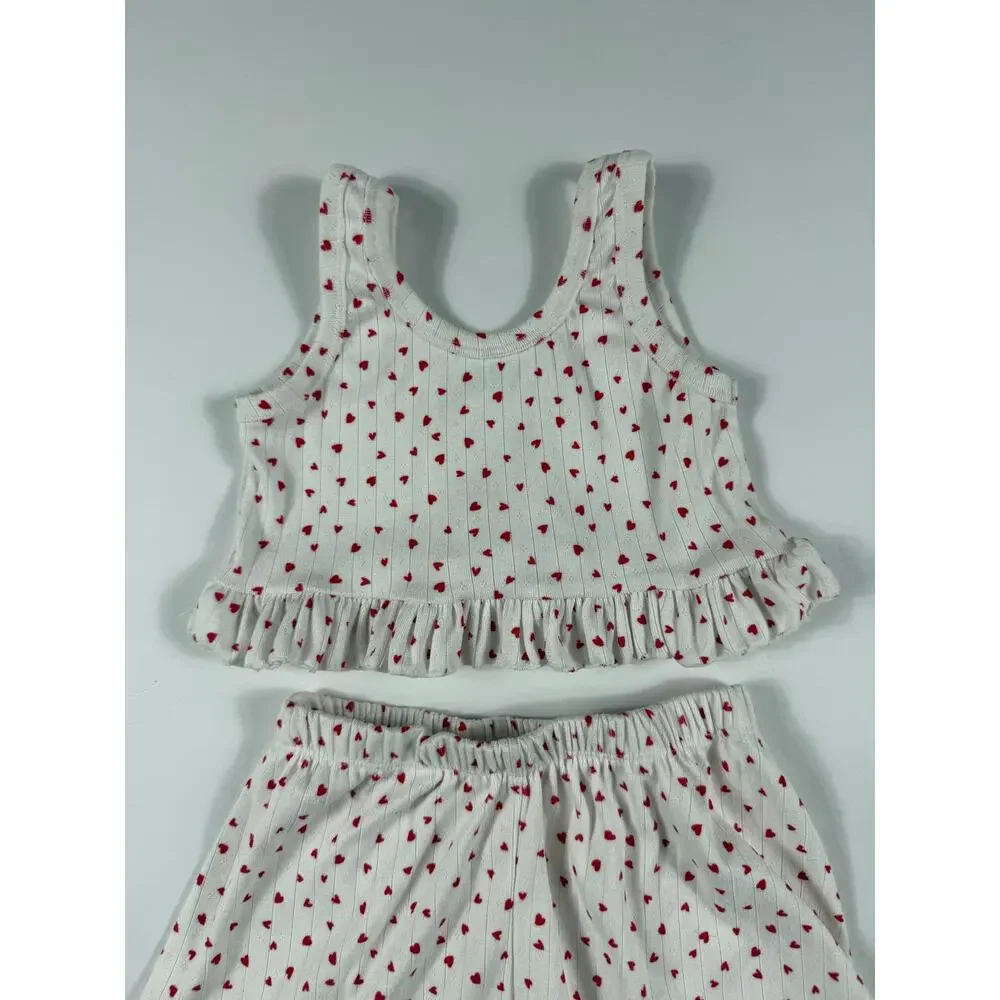Little Posh Design Handmade Heart Print Ribbed Lounge Set 5